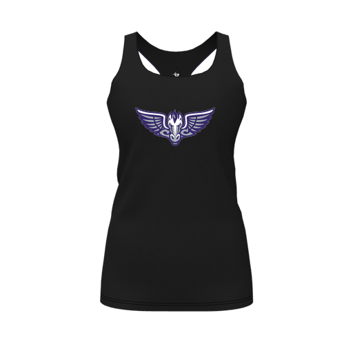 [FT0TRBBK-FYS-LOGO1] Decker Racerback Tank Top (Female Youth S, Black, Logo 1)