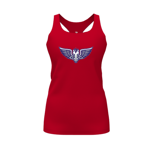 [FT0TRBRD-FYS-LOGO1] Decker Racerback Tank Top (Female Youth S, Red, Logo 1)