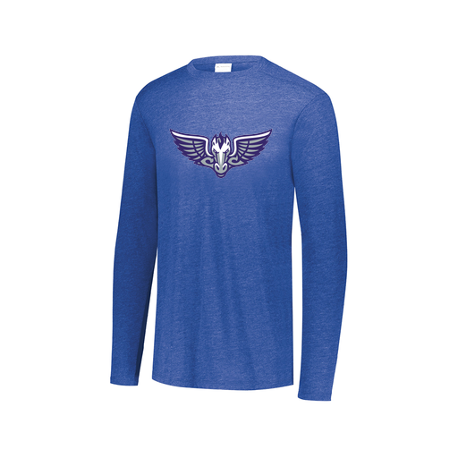 [3075.U55.XS-LOGO1] Decker Men's Tri-Blend T-Shirt - Long Sleeve (Adult XS, Royal, Logo 1)