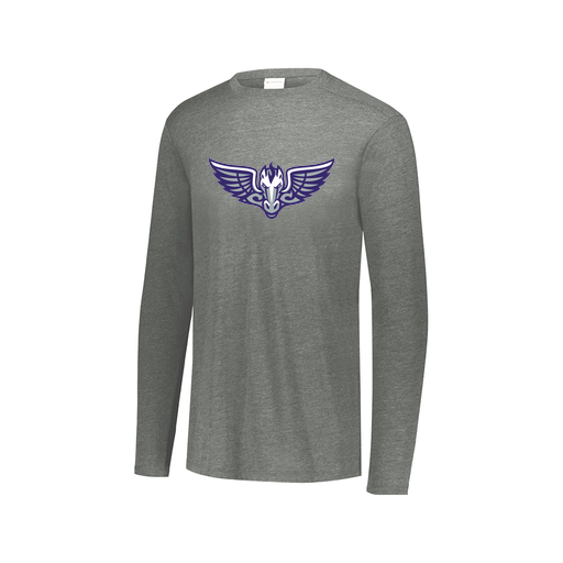 [FTLCUBGY-AXS-LOGO1] Decker Men's Tri-Blend T-Shirt - Long Sleeve (Adult XS, Gray, Logo 1)