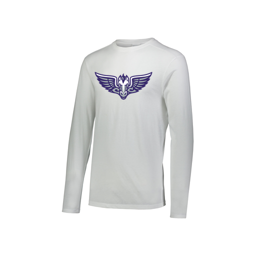 [FTLCUBWH-YS-LOGO1] Decker Youth Tri-Blend T-Shirt - Long Sleeve (Youth S, White)
