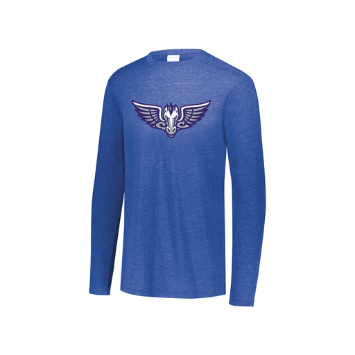 [FTLCUBRY-YS-LOGO1] Decker Youth Tri-Blend T-Shirt - Long Sleeve (Youth S, Royal)