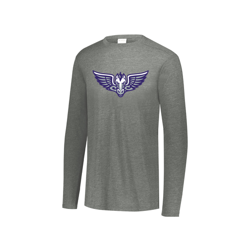 [FTLCUBGY-YS-LOGO1] Decker Youth Tri-Blend T-Shirt - Long Sleeve (Youth S, Gray)