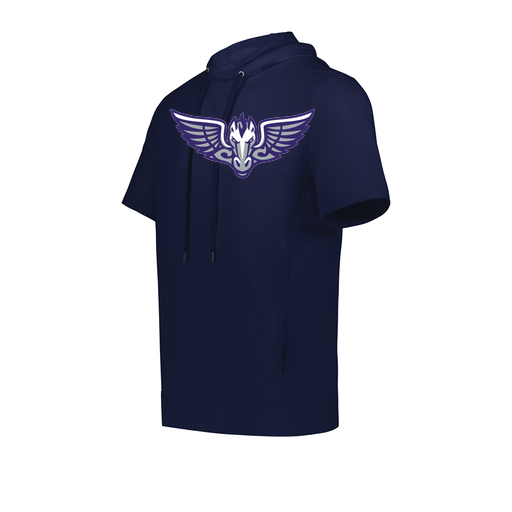 [222605.065.S-LOGO1] YOUTH VENTURA SOFT KNIT SHORT SLEEVE HOODIE (Youth S, Navy)