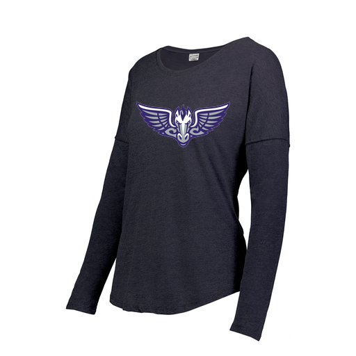 [FTLCUBNV-FAS-LOGO1] Decker Women's Tri-Blend T-Shirt - Long Sleeve (Female Adult S, Navy)