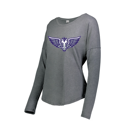 [FTLCUBGY-FAS-LOGO1] Decker Women's Tri-Blend T-Shirt - Long Sleeve (Female Adult S, Gray)